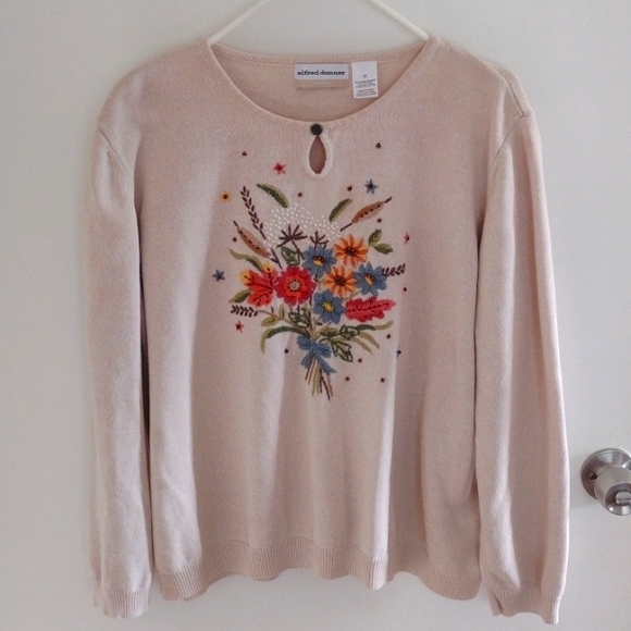 Alfred Dunner Sweaters - Alfred Dunner Embroidered Floral Sweater